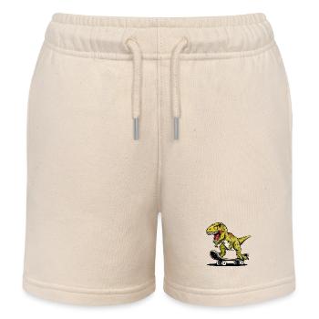 Skater T Rex - Kids Organic Sweat Shorts by Stanley/Stella - soft Ecru - Front