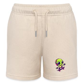 Skater Alien - Kinder Organic Joggingshorts Mini Bolter von Stanley/Stella - Natur - Vorne