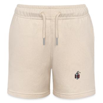 Zebra in der Tasche Lustiges afrikanisches Tier in Fake - Kinder Organic Joggingshorts Mini Bolter von Stanley/Stella - Natur - Vorne