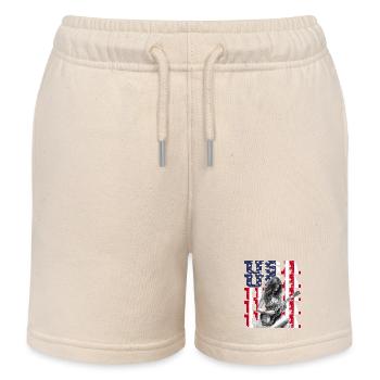 Patriotischer Musikliebhaber Amerika Gitarrist - Kinder Organic Joggingshorts Mini Bolter von Stanley/Stella - Natur - Vorne