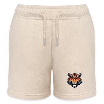 Tiger Head Cool - Kids Organic Sweat Shorts by Stanley/Stella - soft Ecru - Front