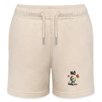 Dinosaur Dinos Saying Nope for Boys and Girls - Kids Organic Sweat Shorts by Stanley/Stella - soft Ecru - Front
