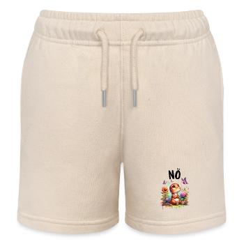 Dinosaur Dinos Saying Nope for Boys and Girls - Kids Organic Sweat Shorts by Stanley/Stella - soft Ecru - Front