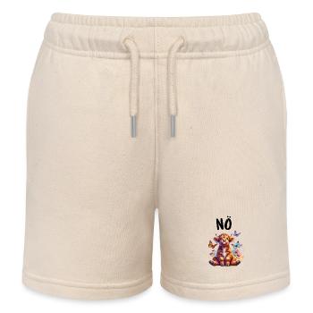Highland Cow Saying Nope for Boys and Girls - Kids Organic Sweat Shorts by Stanley/Stella - soft Ecru - Front