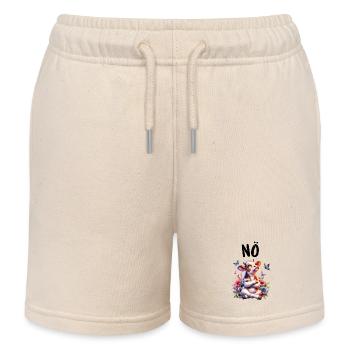 Kuh Spruch Nö für Jungen und Mädchen - Kinder Organic Joggingshorts Mini Bolter von Stanley/Stella - Natur - Vorne