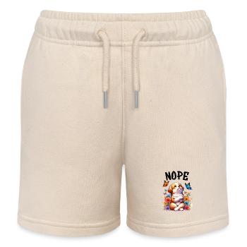 Dog Funny Saying Nope for Dog Lovers - Kids Organic Sweat Shorts by Stanley/Stella - soft Ecru - Front