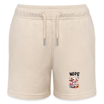 Kuh Spruch Nope für Jungen und Mädchen - Kinder Organic Joggingshorts Mini Bolter von Stanley/Stella - Natur - Vorne