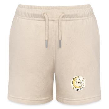 Cute Sleepy Ghost: Moon and Stars - Kids Organic Sweat Shorts by Stanley/Stella - soft Ecru - Front