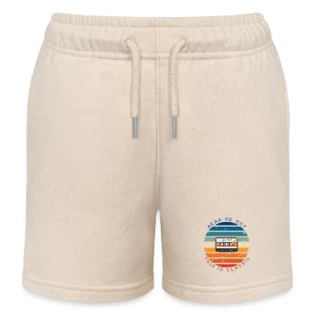 This is Classic Cassette Design - Kids Organic Sweat Shorts by Stanley/Stella - soft Ecru - Front