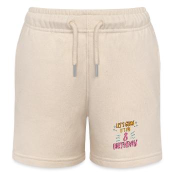 Birthday Girl Lets Glow My 8 Years Old - Kinder Organic Joggingshorts Mini Bolter von Stanley/Stella - Natur - Vorne