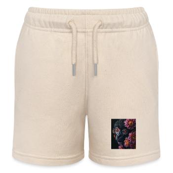 Poster Animal and Flower 9 - Kids Organic Sweat Shorts by Stanley/Stella - soft Ecru - Front
