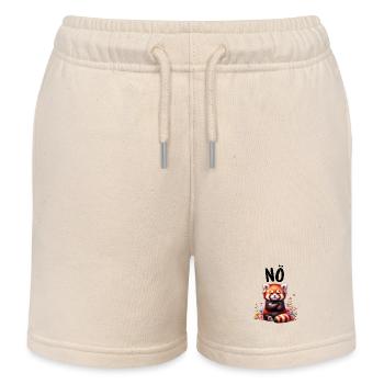 Red Panda Funny Saying Nope Fire Fox - Kids Organic Sweat Shorts by Stanley/Stella - soft Ecru - Front