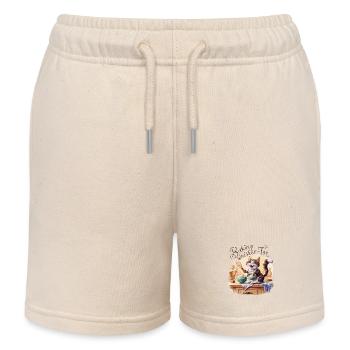 Liebenswerte Katze beim Backen - Kinder Organic Joggingshorts Mini Bolter von Stanley/Stella - Natur - Vorne