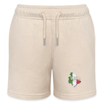 Carte murale de la région de l’Ombrie en Italie Souvenir vintage - Short de jogging enfant bio Stanley/Stella - écru doux - Devant