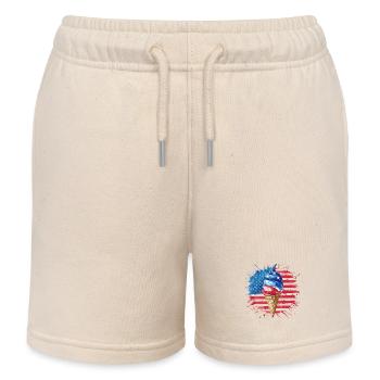 Patriotische amerikanische Flagge Eiscreme-Tüte - Kinder Organic Joggingshorts Mini Bolter von Stanley/Stella - Natur - Vorne