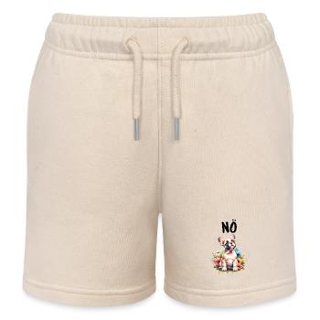 French Bulldog Saying Nope Dog Lover - Kids Organic Sweat Shorts by Stanley/Stella - soft Ecru - Front
