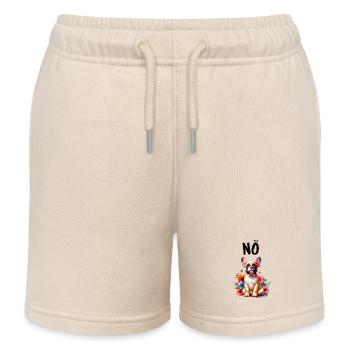 Französische Bulldogge Spruch Nö Hundeliebhaber - Kinder Organic Joggingshorts Mini Bolter von Stanley/Stella - Natur - Vorne
