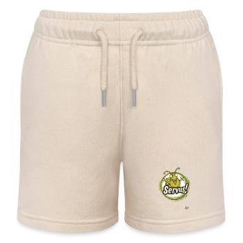 Schnecke mit Armen winkt: Servus! - Kinder Organic Joggingshorts Mini Bolter von Stanley/Stella - Natur - Vorne
