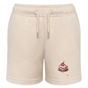 Schokoladen-Nuss-Kuchen mit Kirsche obendrauf - Kinder Organic Joggingshorts Mini Bolter von Stanley/Stella - Natur - Vorne