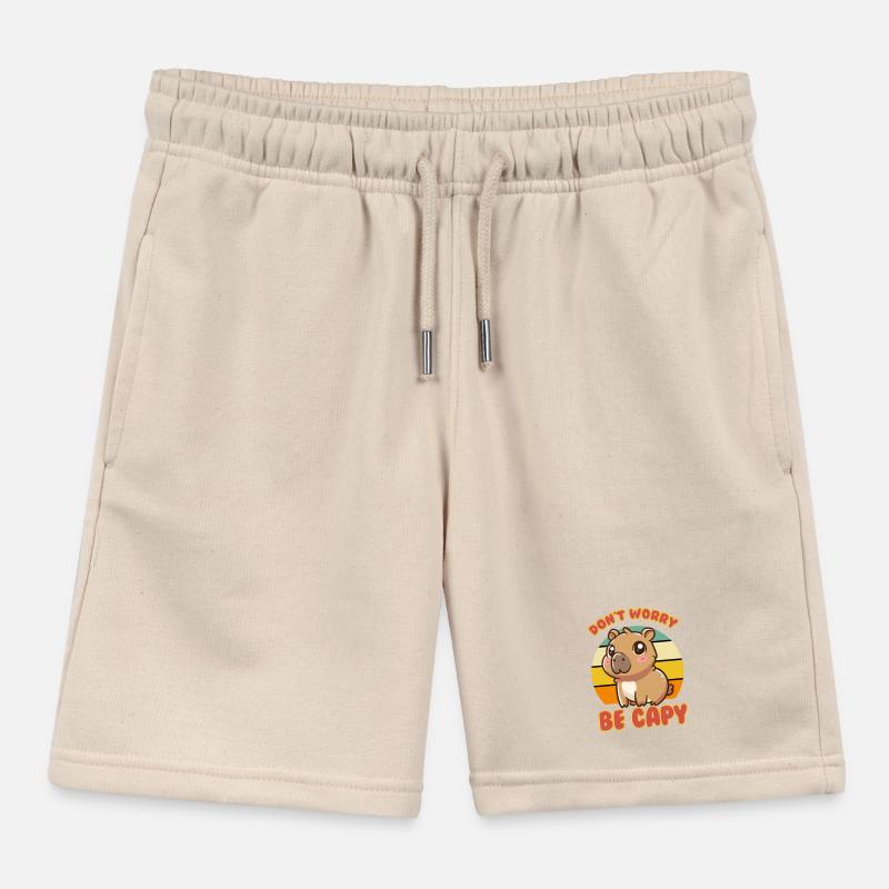 Don’t Worry Be Capy - Jeu de mots mignon sur le capybara Short de jogging enfant bio Stanley/Stella