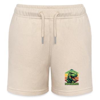 Papa Père Dino Dinosaure Papasaurus - Short de jogging enfant bio Stanley/Stella - écru doux - Devant
