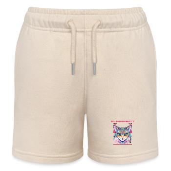 Anime Purrfect Neko Love Design - Kids Organic Sweat Shorts by Stanley/Stella - soft Ecru - Front