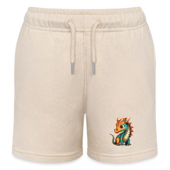 Drache Türkis - Kinder Organic Joggingshorts Mini Bolter von Stanley/Stella - Natur - Vorne