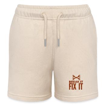 Car Classic Car - Kids Organic Sweat Shorts by Stanley/Stella - soft Ecru - Front