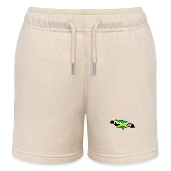 Yeah Mon Jamaican Map Vintage Jamaica Reggae - Kids Organic Sweat Shorts by Stanley/Stella - soft Ecru - Front