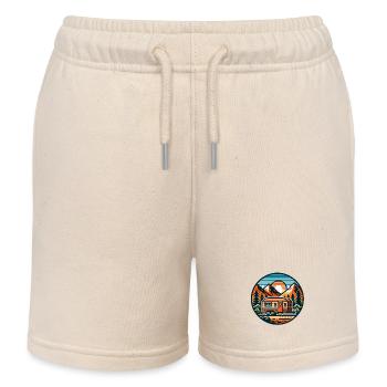 Camping Camper Wohnwagen - Kinder Organic Joggingshorts Mini Bolter von Stanley/Stella - Natur - Vorne
