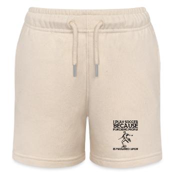 Fußballmannschaft Fußballdesign Fußballspieler - Kinder Organic Joggingshorts Mini Bolter von Stanley/Stella - Natur - Vorne