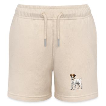 Jack Russel Terrier Hund - Kinder Organic Joggingshorts Mini Bolter von Stanley/Stella - Natur - Vorne