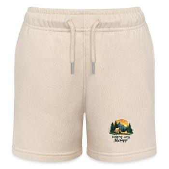 CAMPING IS MY THERAPY - Kids Organic Sweat Shorts by Stanley/Stella - soft Ecru - Front