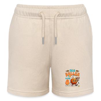 Basketball 8th Birthday Children's Birthday Party - Kids Organic Sweat Shorts by Stanley/Stella - soft Ecru - Front