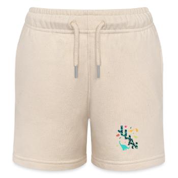 JULIAN - Schöner Jungen Name mit Dinosaurier - Kinder Organic Joggingshorts Mini Bolter von Stanley/Stella - Natur - Vorne