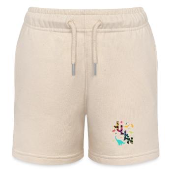 JULIAN - Schöner Jungen Name mit Dinosaurier - Kinder Organic Joggingshorts Mini Bolter von Stanley/Stella - Natur - Vorne
