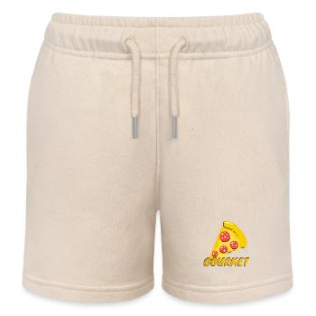 Tranches de pizza gastronomiques Tranche de pizza graphique Gourmet - Short de jogging enfant bio Stanley/Stella - écru doux - Devant
