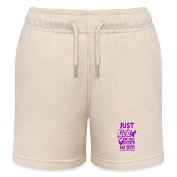 Goat - Buck - Goat - Farm - Zoo - Holiday - Kids Organic Sweat Shorts by Stanley/Stella - soft Ecru - Front