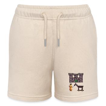 Peanut Medieval Castle King Horse Castle Child - Kids Organic Sweat Shorts by Stanley/Stella - soft Ecru - Front