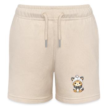Fuchs Winter Comic Niedlich - Kinder Organic Joggingshorts Mini Bolter von Stanley/Stella - Natur - Vorne