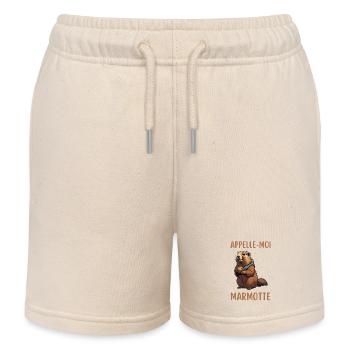 Appelle moi marmotte - Short de jogging enfant bio Stanley/Stella - écru doux - Devant