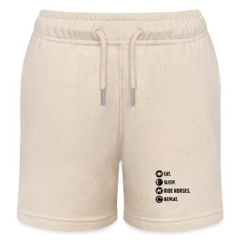Funny horse saying - Kids Organic Sweat Shorts by Stanley/Stella - soft Ecru - Front
