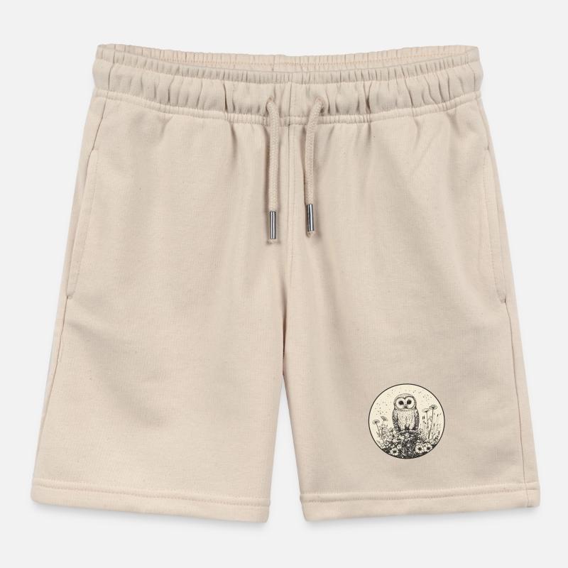 Cottagecore Eule mit Blumen Kinder Organic Joggingshorts Mini Bolter von Stanley/Stella