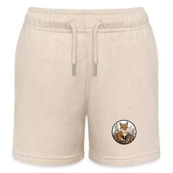 Cottagecore Fuchs mit Blumen - Kinder Organic Joggingshorts Mini Bolter von Stanley/Stella - Natur - Vorne