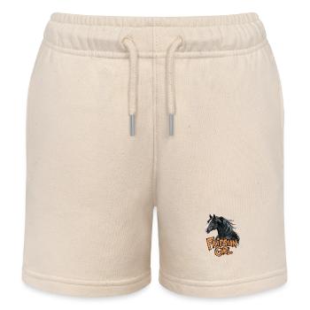 Fière cavalière frisonne - Short de jogging enfant bio Stanley/Stella - écru doux - Devant