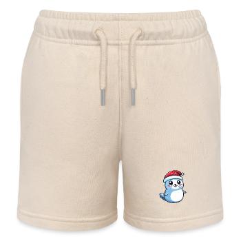 Seal Animal Christmas Cute - Kids Organic Sweat Shorts by Stanley/Stella - soft Ecru - Front
