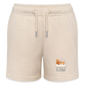 Official Sleeping Shirt Squirrel Pair - Kids Organic Sweat Shorts by Stanley/Stella - soft Ecru - Front