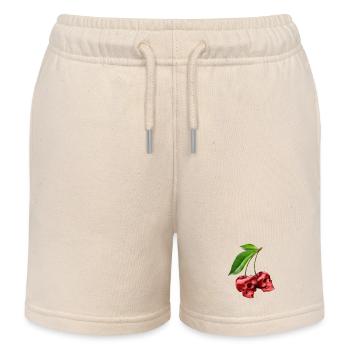 Kirschen Totenköpfe Kirsche Totenschädel - Kinder Organic Joggingshorts Mini Bolter von Stanley/Stella - Natur - Vorne