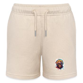 Crâne de chef indien - Short de jogging enfant bio Stanley/Stella - écru doux - Devant