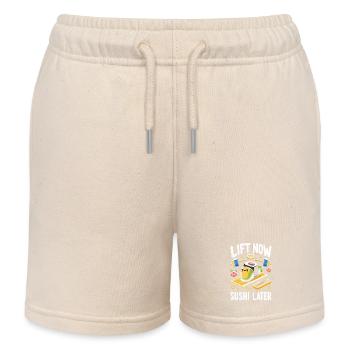 Lift Now Sushi Later 7 - Kinder Organic Joggingshorts Mini Bolter von Stanley/Stella - Natur - Vorne